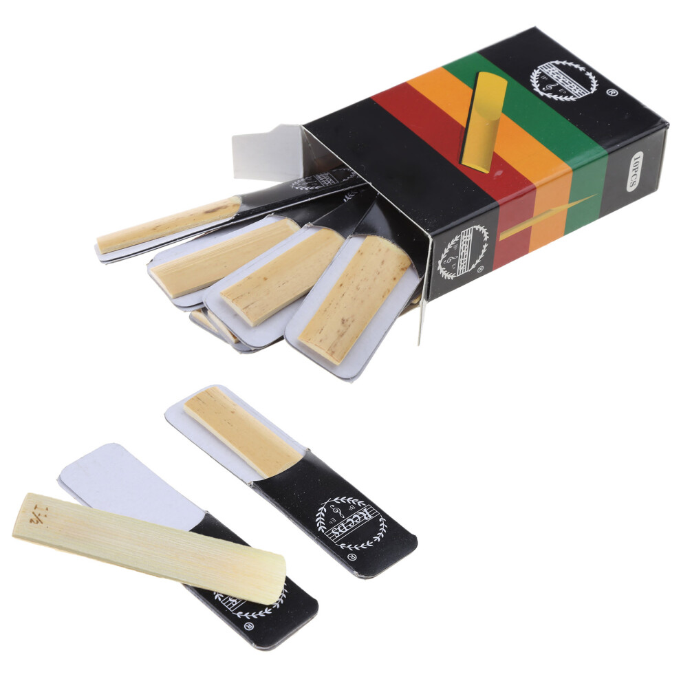 10Pcs Clarinet Reeds Set Bb Tone Strength-Hardness 1.5 7704000101141