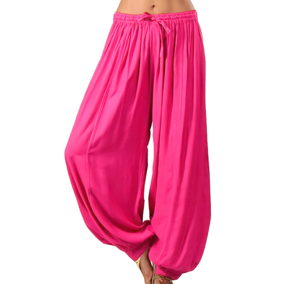 (Rose Red, XXL) Women Wide Leg Trouser Pants Girls Beach Wear Summer Lantern Trousers-image-OPC-PMR782V-NEW
