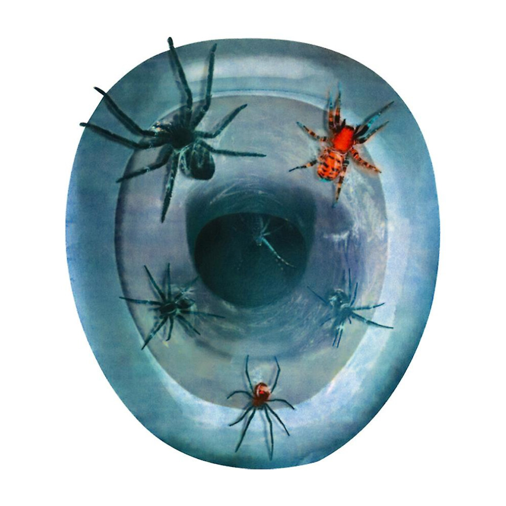 Kikidex (As Show, One Size) Set Halloween Horror Spider Stickers 3D Halloween Decoration Pvc Horror Toilet Seat Blue
