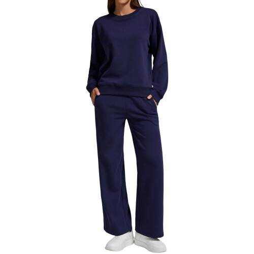 Women's two-piece tracksuit includes a sweatshirt-Navy Blue L