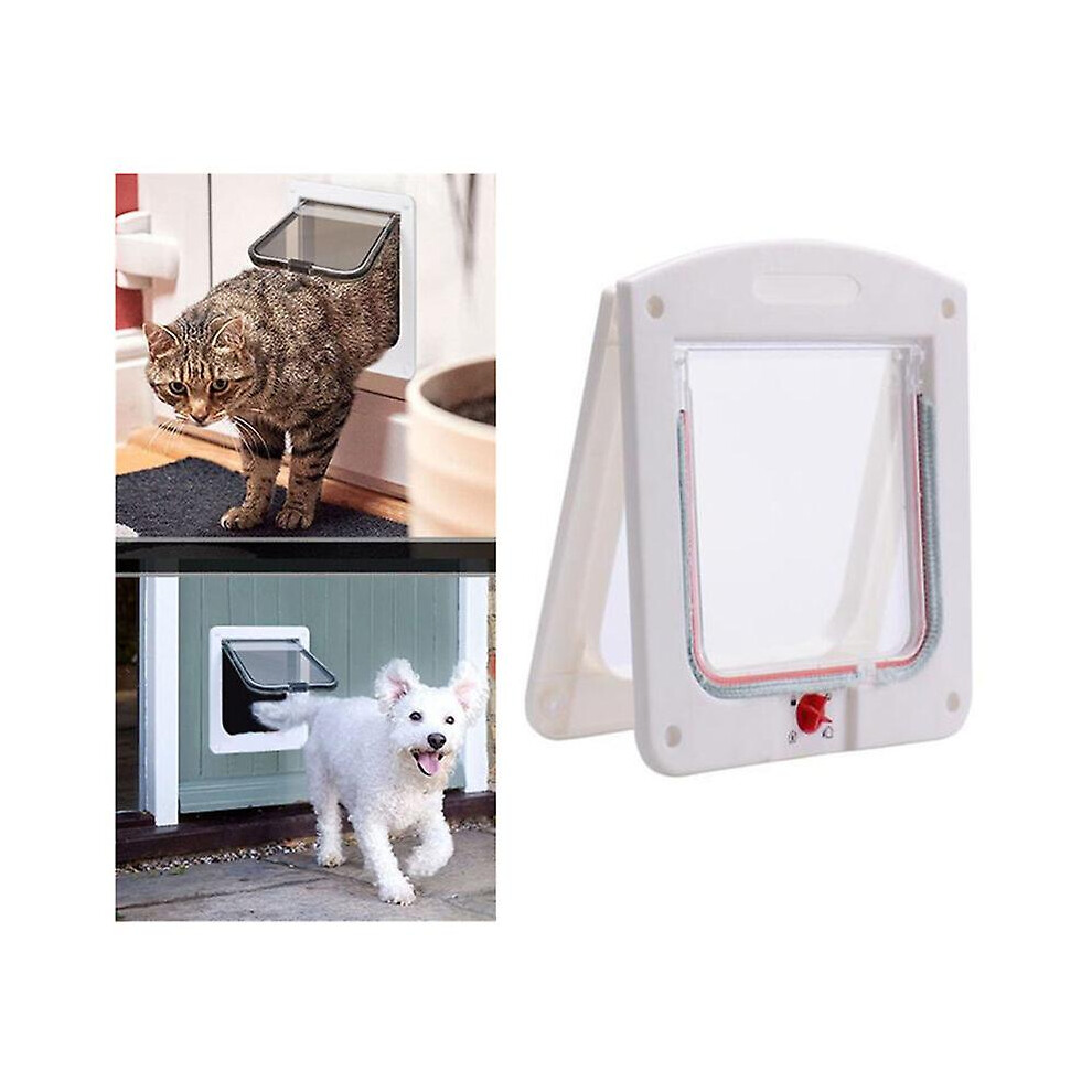 Kikidex (As Show, One Size) Cat Flap For Cats And Small Dogs, With A Door Equipped With A Chip And Offering 4 Lockable Ways. Easy To Install And Use.