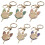6Pcs Delicate Angel Keychain Set Rhinestones Decorations-Blue 6