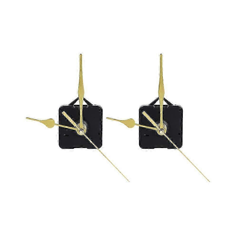 Kikidex (As Show, One Size) 2 Pack Silent Quartz Clock Movement Silent Clock Mechanism Long Shaft Replacement Clock Kit Without