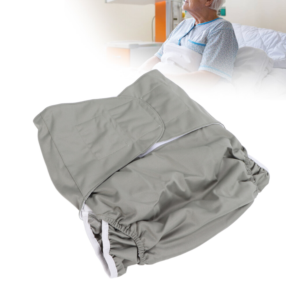 Gray Large Reusable Cloth Diaper For Elderly Washable Incontinence Nappy Adult