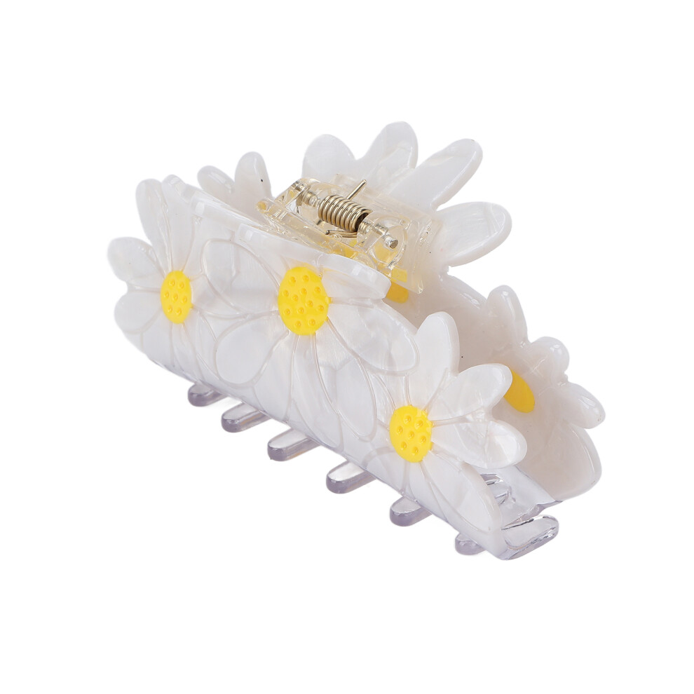 Elegant Flower-Shaped Hair Claw Clip for Women Large White Daisy