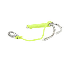 Stainless Steel Diving Hook with Spiral Coil Lanyard – Green