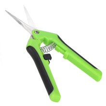 Garden Shears Spring Loaded Side Locking Stainless Steel 6.5in Green