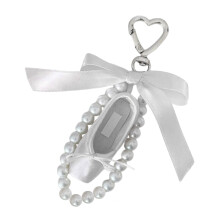 Porte-clés élégant avec nœuds de ballet, accessoire de-Blanc