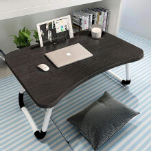 (Black with Cup Holder) Folding Laptop Table Stand Bed Computer Desk Bed Picnic Stand Notebook Tray Home