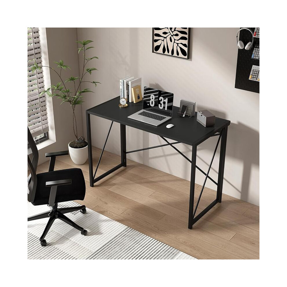 (Black, 80cm) Folding Desk Workstation Foldable Computer Desk for Office Home Study Writing Table No Assembly Miami-image-OPC-PMR7JDQ-NEW