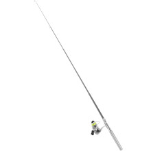 Mini Pocket Fishing Rod with Reel 7.9in Silver Pen Shape Ultra Light Alloy