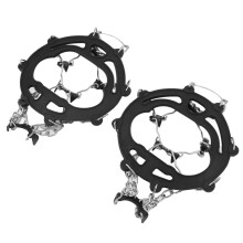 2Pcs Ice Snow Traction Cleats for Shoes Anti Slip Crampons with 8 Spikes Black