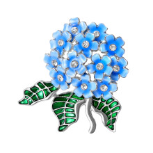 Delicate Enamel Flower Pin Elegant Jewelry Gift For Women-Blue