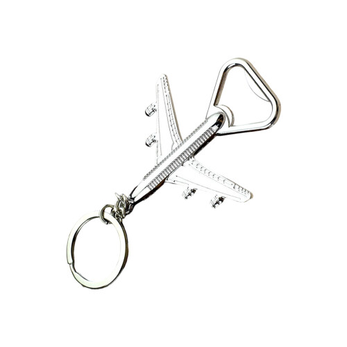 Double Purpose Plane Keychain Compact Bottle Opener Sturdy Alloy
