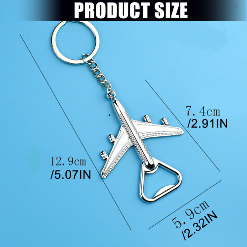 Double Purpose Plane Keychain Compact Bottle Opener Sturdy Alloy 2
