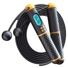 Weighted Jump Rope 1-Set With Counter, Adjustable, Durable Wire, Skid Handle, Cordless Design For MMA Boxing, Portable