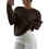 Damen-Pullover mit Rundhalsausschnitt, Zopfmuster,-braun XL 1