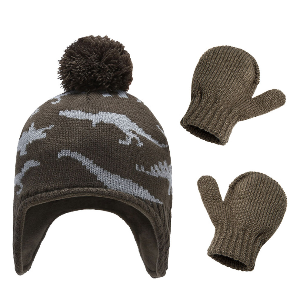 (green gray, L 45years) Hat Gloves Set Earmuff Design Kids Mittens Classic Style Winter-image-OPC-PMR6RFX-NEW