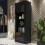 Creative Furniture Illume Display Cabinet 170cm - Black with Gloss Doors 5
