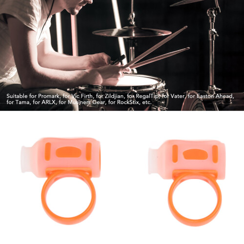 Drum Sticks Aid Silicone Finger Controller Clip for Jazz Drums Orange White 2