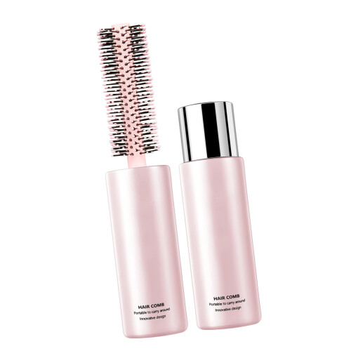 Efficient Hair Roller Brush For Fast Styling Silicone-Pink
