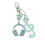 Retro Designs Resin Keychain Charm Featuring Polkas Dot-Blue 1