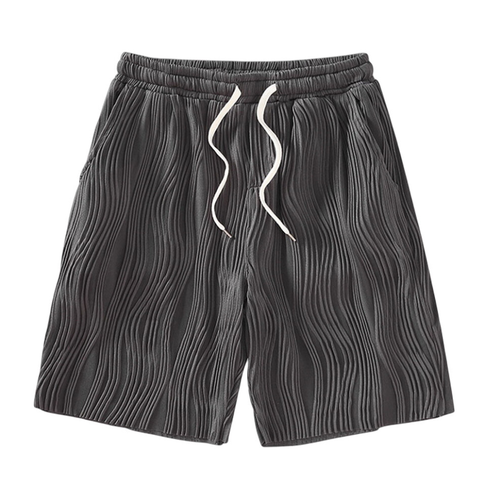 (Gray, 3XL) Ice Lace Pants Loose Shorts Washable Woman Running Knee-length Shorts-image-OPC-PMR6XC9-NEW