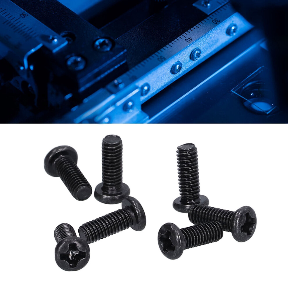 50 Steel M3x8 Fully Threaded Pan Head Fasteners Black Zinc Plated Bolts 9321357990211
