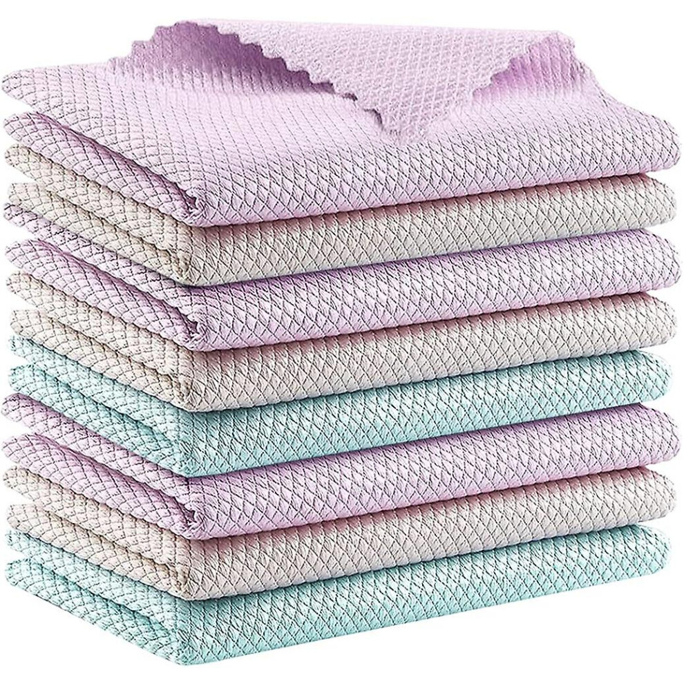 Kikidex (As Show, One Size) Fish Scale Microfiber Cleaning Cloth&Polishing Cloth-8 Pack, Size:11.8 X 15.7 Inches.