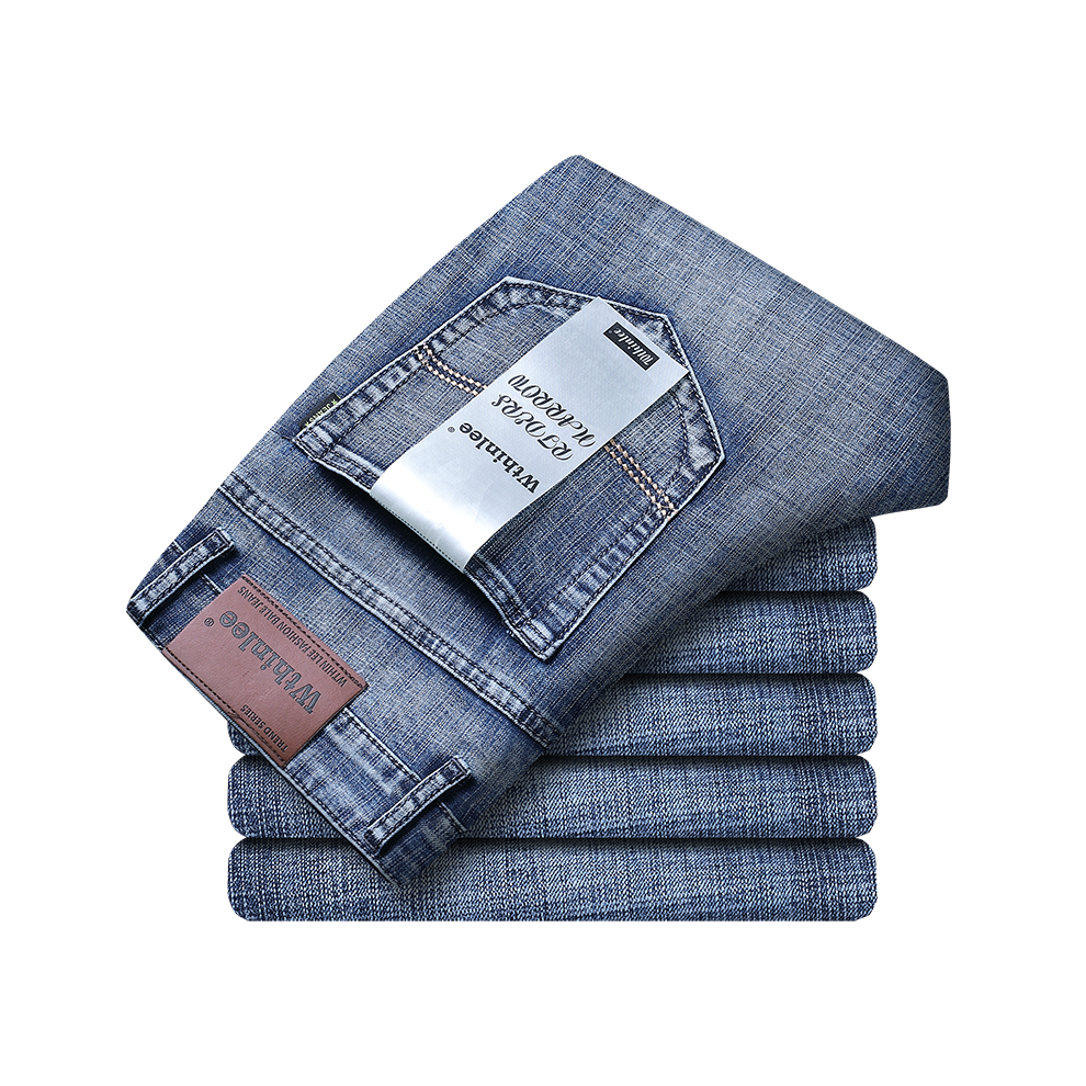 (Blue -866, 38) New Business Men's Jeans Casual Straight Stretch Fashion Classic Blue Grey Work Denim Trousers Male Brand Clothing Size 28-40-image-OPC-PMR87MT-NEW