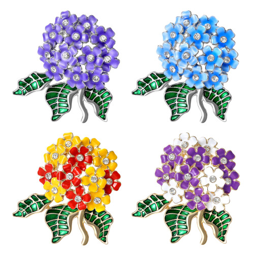 Emaille-Blumenbrosche, eleganter Party-Schmuck, Geschenk-Blau 1