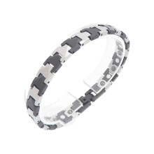 Bracelet à maillons en acier tungstène pour hommes, chaîne-noir