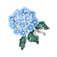 Broche plante en cristaux Vintage pour femmes, accessoires-Bleu