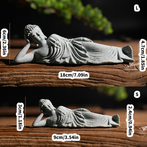 Reclining Buddhas Figurine Buddhas Statue for Home Office-S 2