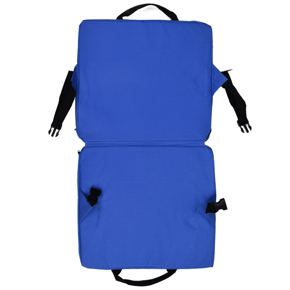 Stadium & Office Blue Seat Cushion with Backrest Foldable & Portable 45x45cm