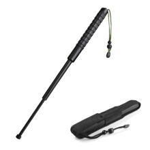 Black Telescopic Hiking Stick 64cm Foldable Anti-Slip Grip