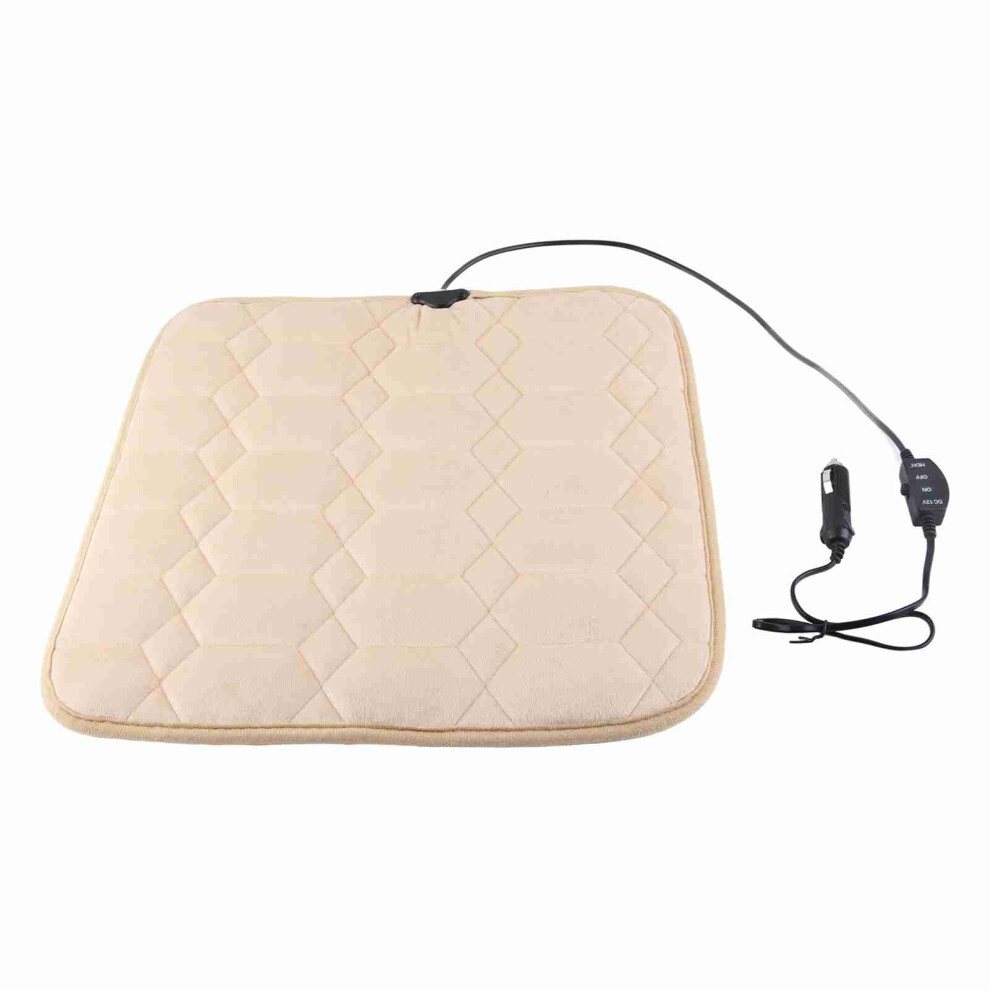 12V Car Heated Seat Cushion Pad With Plush Cover - Rapid Warmth In 30 Sec 4191357992127