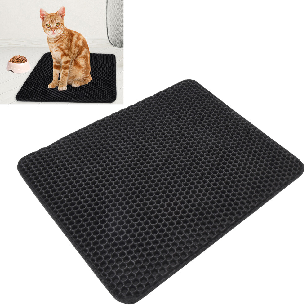 EVA Double Layer Cat Litter Mat 50x39.5cm Anti Slip Black-image-OPC-PMR8CZ5-NEW