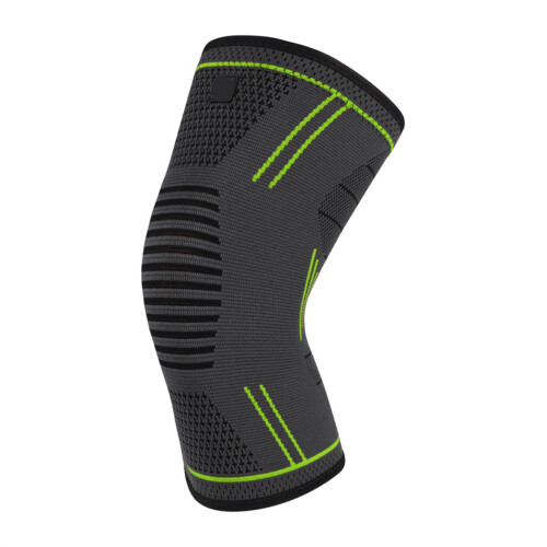 High Elastic Nylon Knitted Knee Support Silicone-Gray green S
