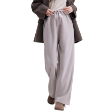 Comfortable Maternity Pants With Adjustable-Oatmeal color M