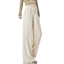 Thin Fabric Maternity Pants With Wide Leg Design-Milk apricot L