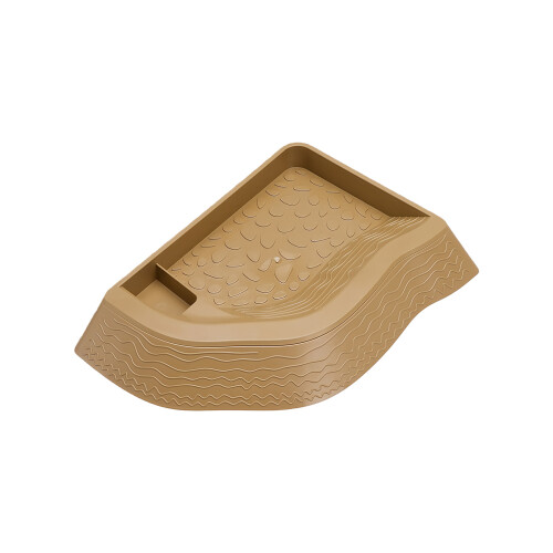 Turtles Bathing Bowl with Separate Feeding Area-brownish yellow