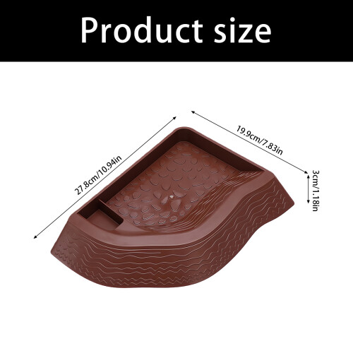 Turtles Bathing Bowl with Separate Feeding Area-brownish yellow 2