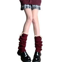 Bequeme Damensocken, Thermo-Acryl-Stretch-Beinwärmer,-Burgund
