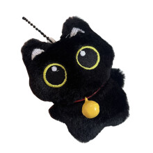 Festive Plush Black Kitten Doll Keychain Feature Scarf-Style5