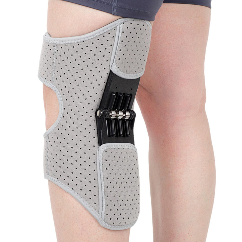 Breathable Knee Brace With Powerful Rebound Springs, Adjustable Support Pad for Running, Hiking, Workouts, Lightweight Comfort