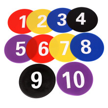 Numbered Floor Spots Markers Soccer Flat Sign Discs-Multi