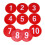 Numbered Floor Spots Markers Soccer Flat Sign Discs-Red 1