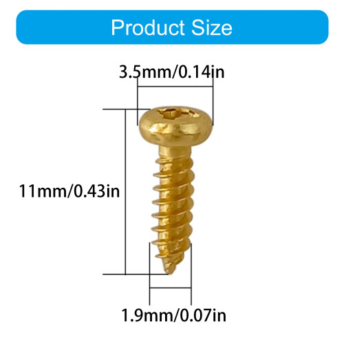 100Pcs Pickguard Screws Set Guitar Mounting Screws for-Silver 1