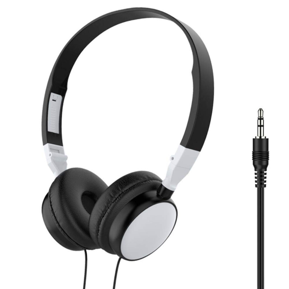 Wired Foldable 3.5Mm Hifi Audio Bass Headset, Gaming Headset, 3.5Mm Audio Jack, Compatible With Mobile Phones, White 9067246520588